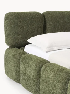 Westwing Collection Cama tapizada de boreguillo bouclé con espacio de almacenamiento Tayla^ Camas Tapizadas|Camas