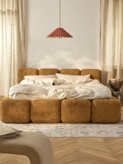 Westwing Collection Cama tapizada de borreguillo bouclé Tayla