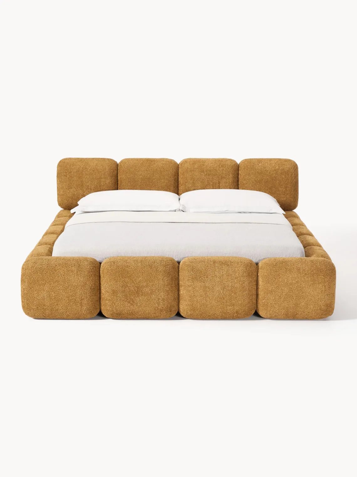 Westwing Collection Cama tapizada de borreguillo bouclé Tayla