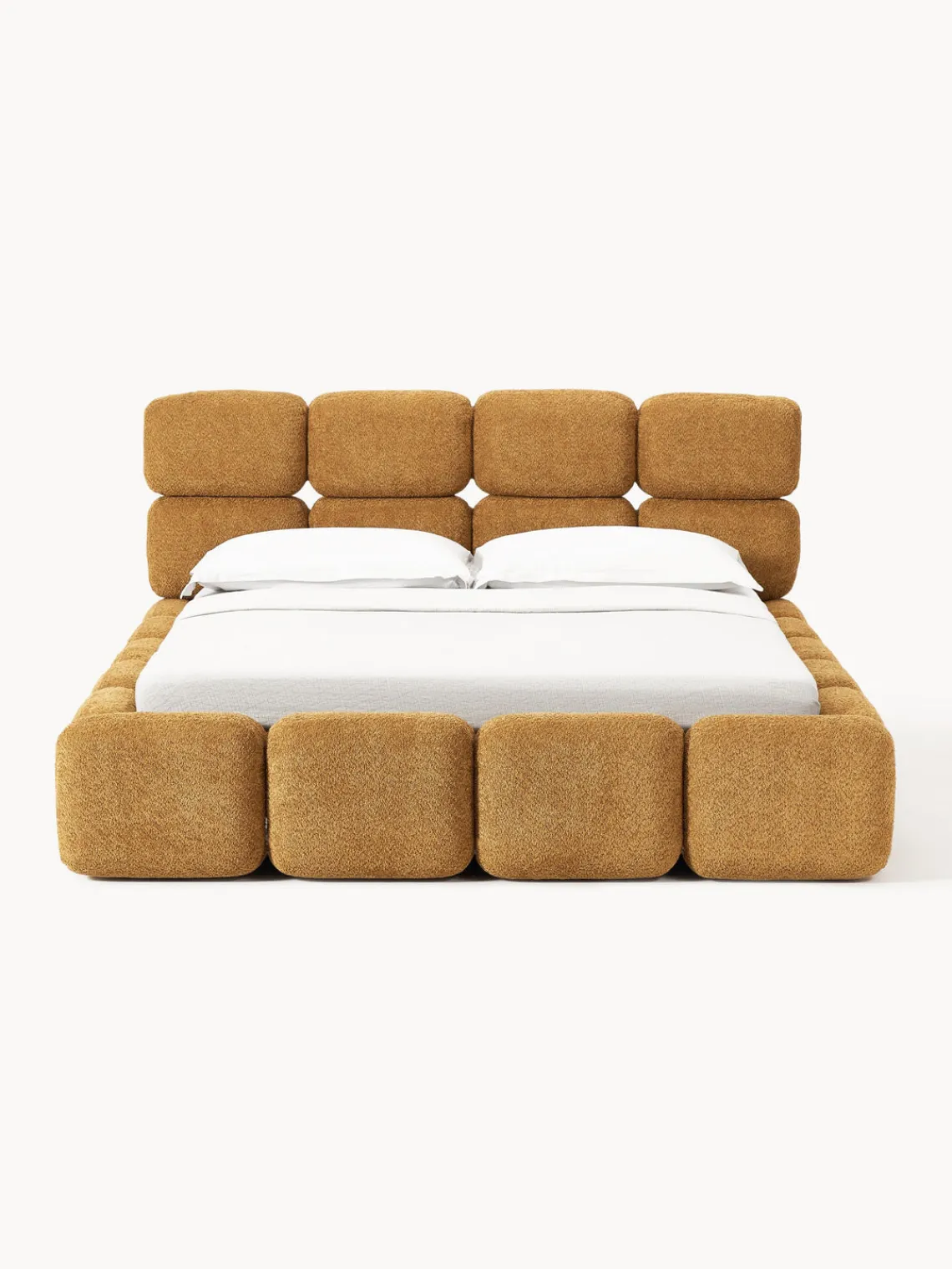 Westwing Collection Cama tapizada de borreguillo bouclé Tayla^ Camas Tapizadas|Camas