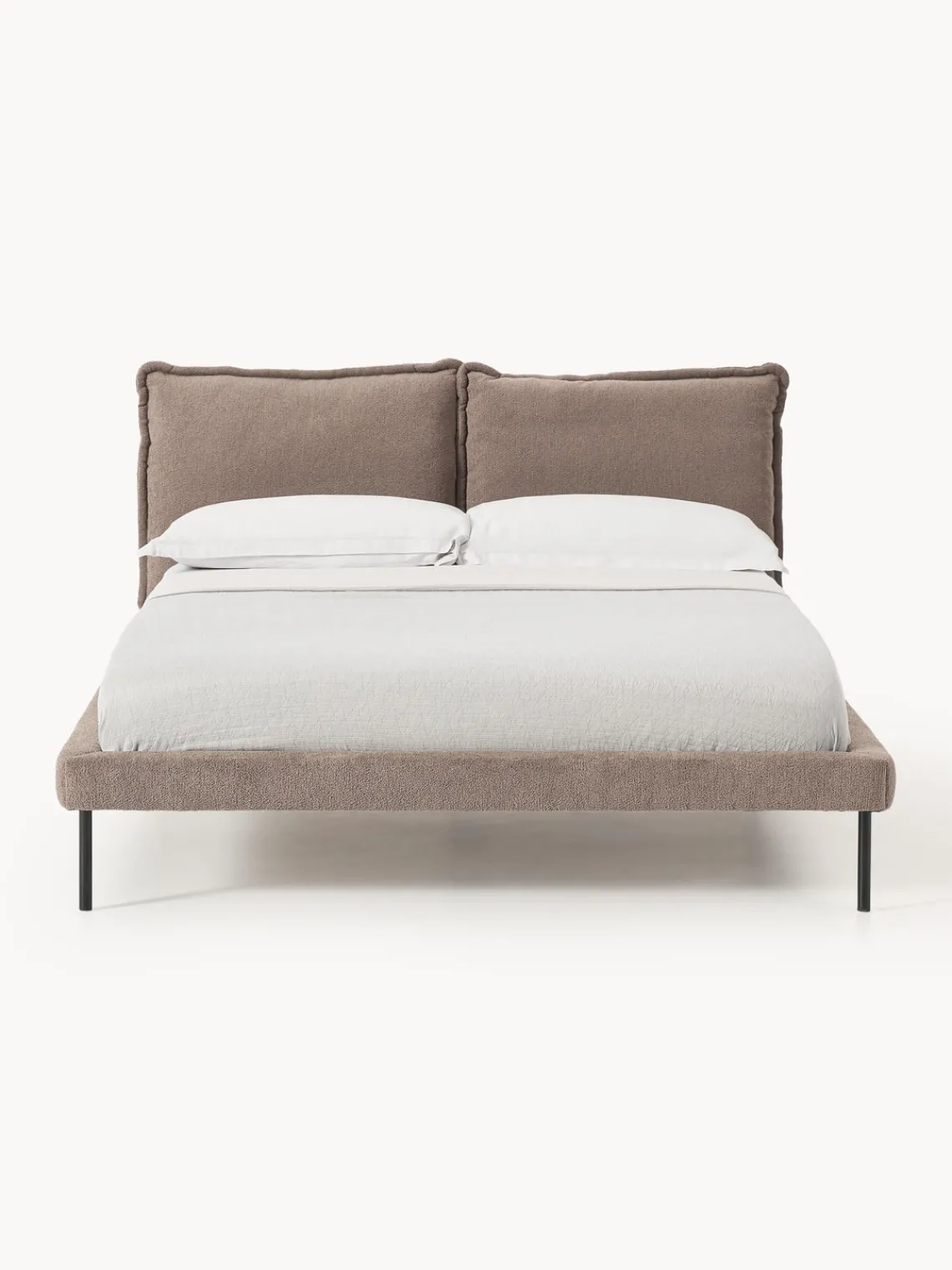Westwing Collection Cama tapizada de borreguillo bouclé Amelia