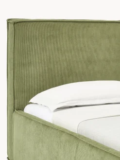 Westwing Collection Cama tapizada de pana con espacio de almacenamiento Dream