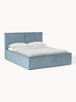 Westwing Collection Cama tapizada de pana con espacio de almacenaje Dream