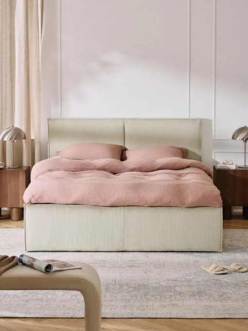 Westwing Collection Cama tapizada de pana con espacio de almacenamiento Dream^ Camas Tapizadas|Camas