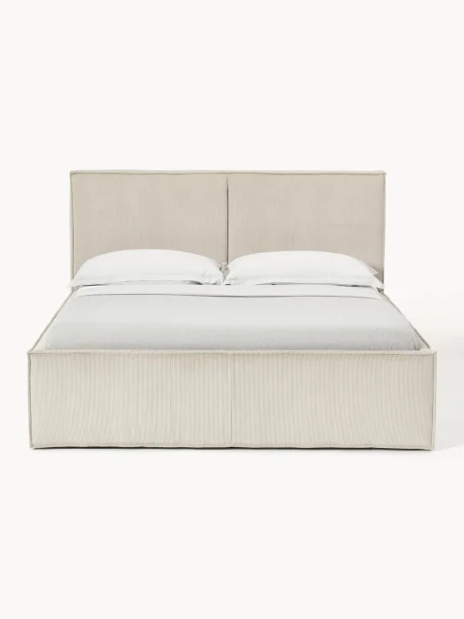 Westwing Collection Cama tapizada de pana con espacio de almacenamiento Dream^ Camas Tapizadas|Camas