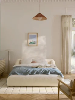 Westwing Collection Cama tapizada en borreguillo Sofia