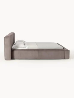 Westwing Collection Cama tapizada en pana Lennon, con espacio de almacenamiento