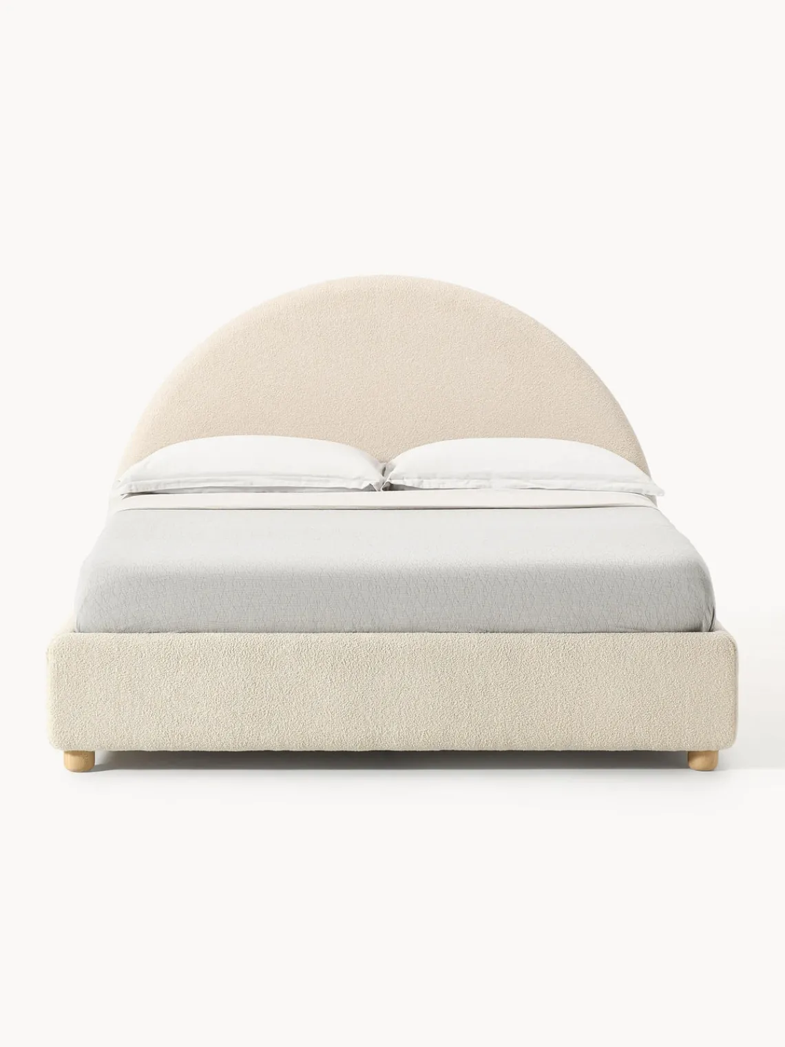 Westwing Collection Cama tapizada en tejido bouclé Ebba, con espacio de almacenamiento