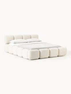 Westwing Collection Cama tapizada en tejido bouclé con espacio de almacenamiento Tayla
