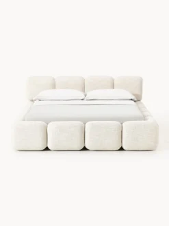 Westwing Collection Cama tapizada en tejido bouclé con espacio de almacenamiento Tayla