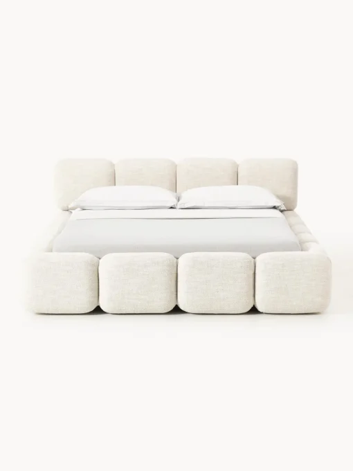 Westwing Collection Cama tapizada en tejido bouclé con espacio de almacenamiento Tayla