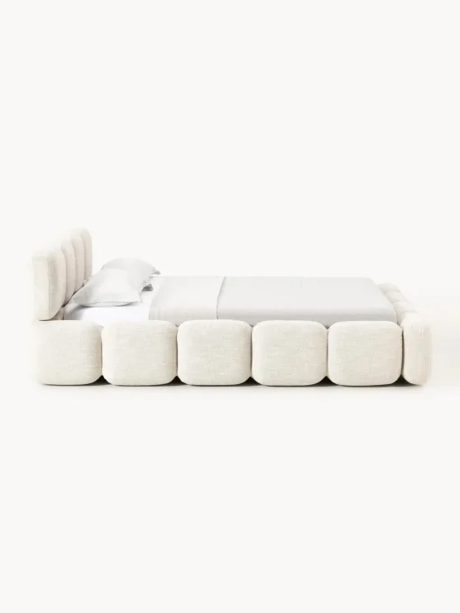 Westwing Collection Cama tapizada en tejido bouclé con espacio de almacenamiento Tayla