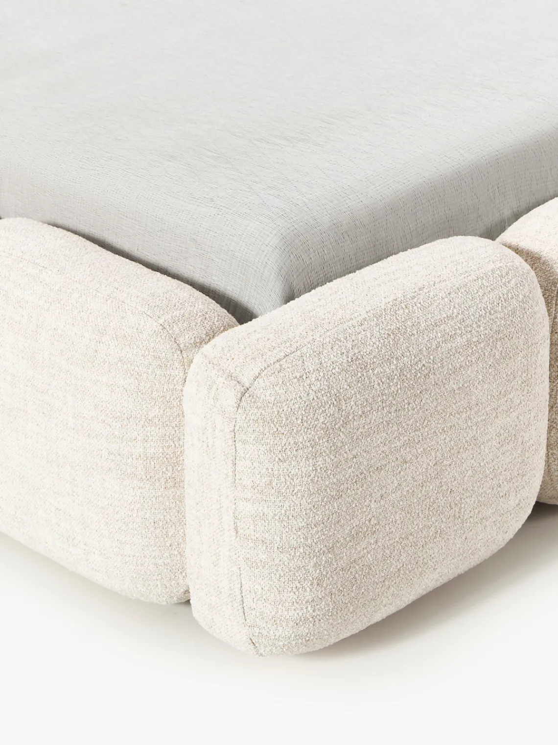 Westwing Collection Cama tapizada en tejido bouclé con espacio de almacenamiento Tayla