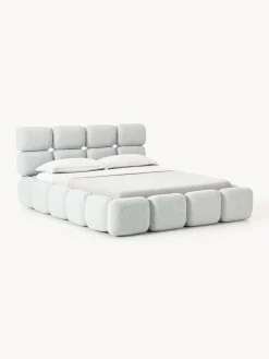 Westwing Collection Cama tapizada en tejido bouclé con espacio de almacenamiento Tayla
