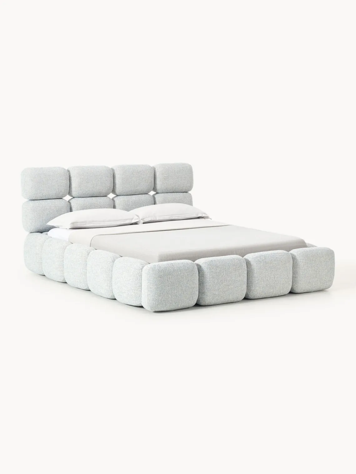 Westwing Collection Cama tapizada en tejido bouclé con espacio de almacenamiento Tayla