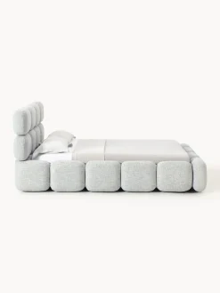Westwing Collection Cama tapizada en tejido bouclé con espacio de almacenamiento Tayla