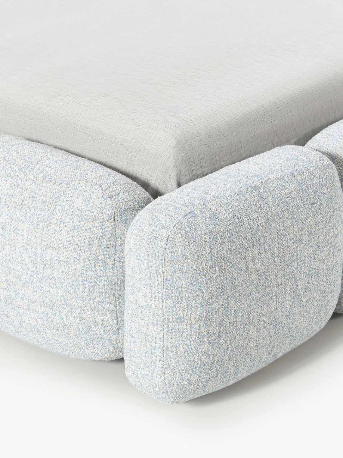 Westwing Collection Cama tapizada en tejido bouclé con espacio de almacenamiento Tayla
