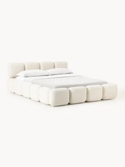 Westwing Collection Cama tapizada en tejido bouclé Tayla