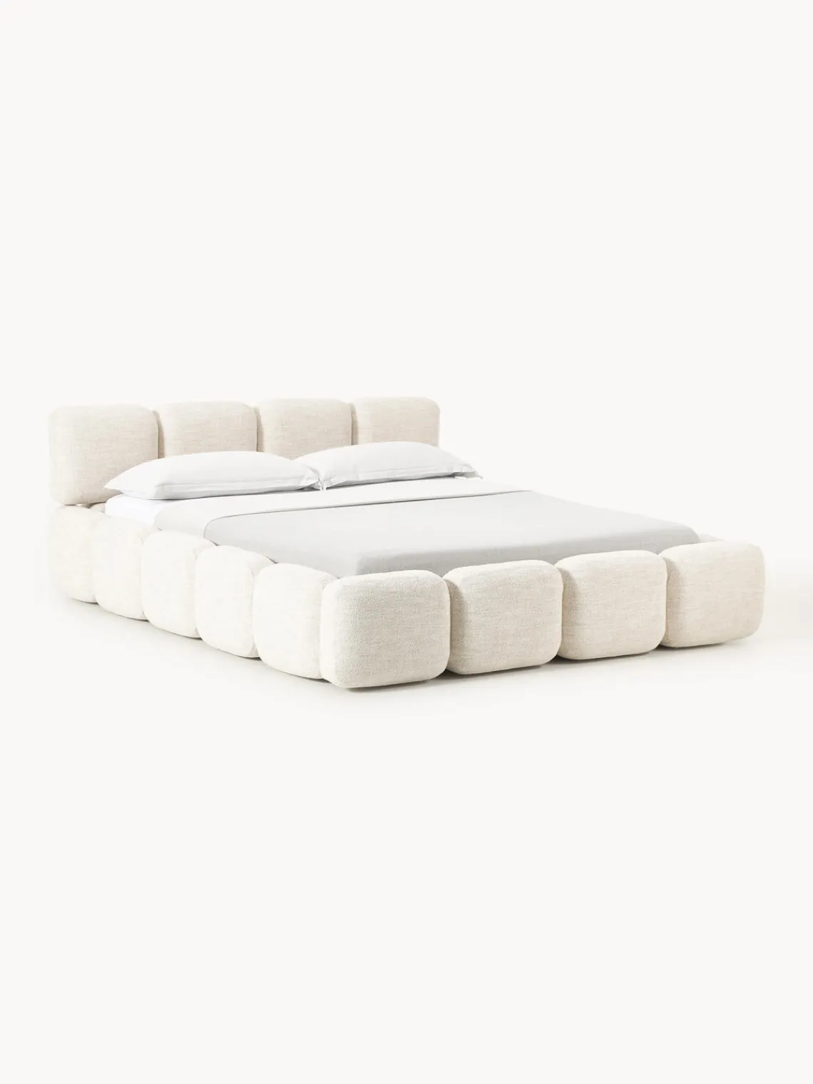 Westwing Collection Cama tapizada en tejido bouclé Tayla