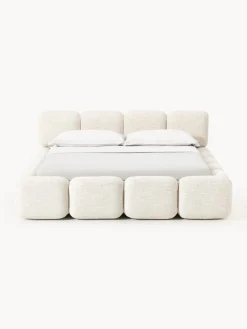 Westwing Collection Cama tapizada en tejido bouclé Tayla