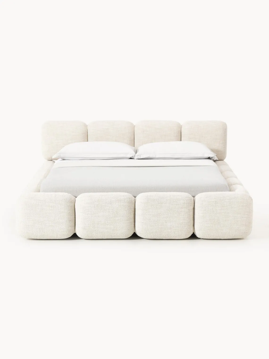 Westwing Collection Cama tapizada en tejido bouclé Tayla