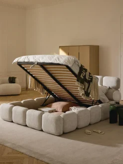 Westwing Collection Cama tapizada en tejido bouclé con espacio de almacenamiento Tayla^ Camas Tapizadas|Camas