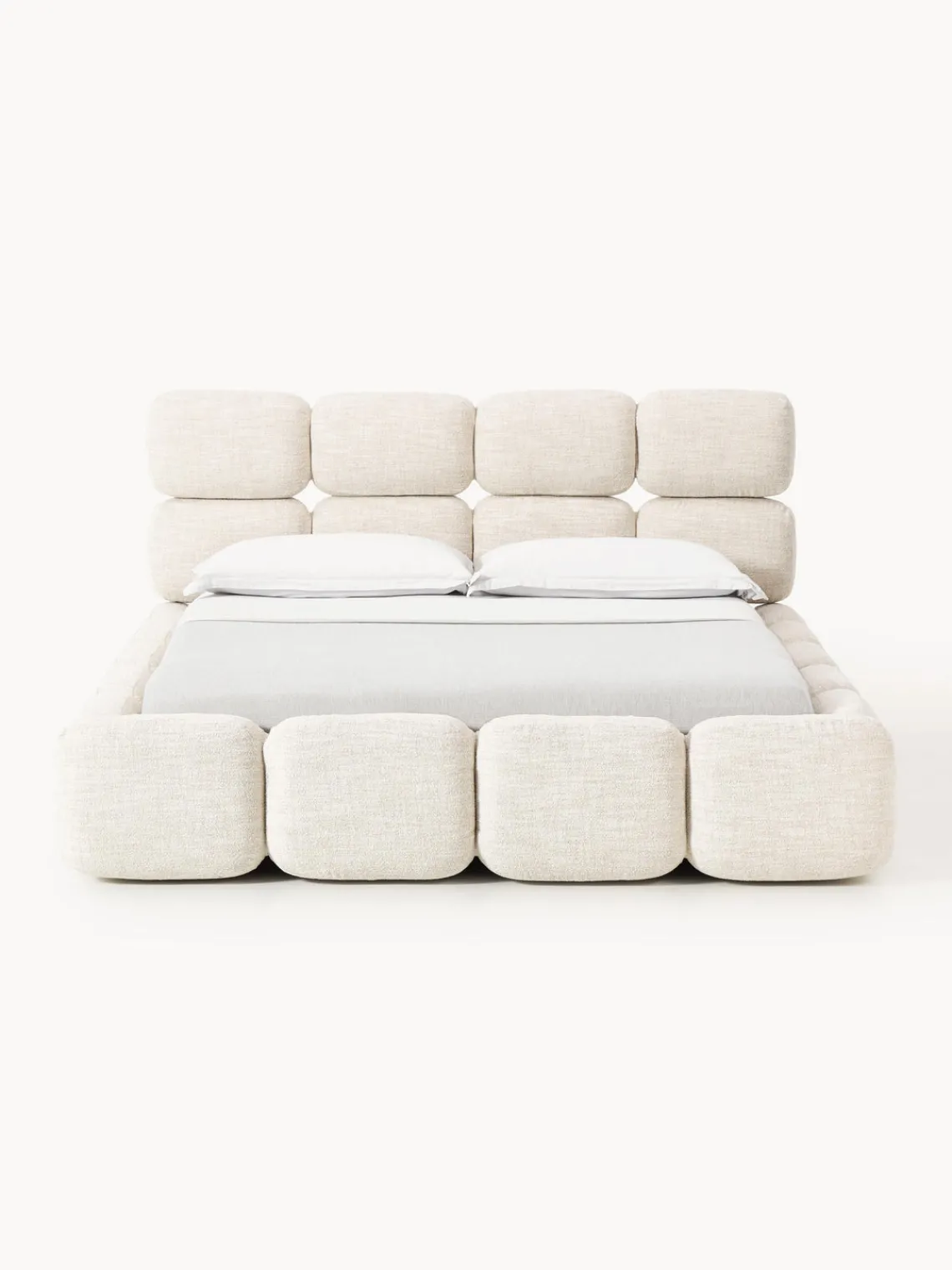 Westwing Collection Cama tapizada en tejido bouclé con espacio de almacenamiento Tayla^ Camas Tapizadas|Camas