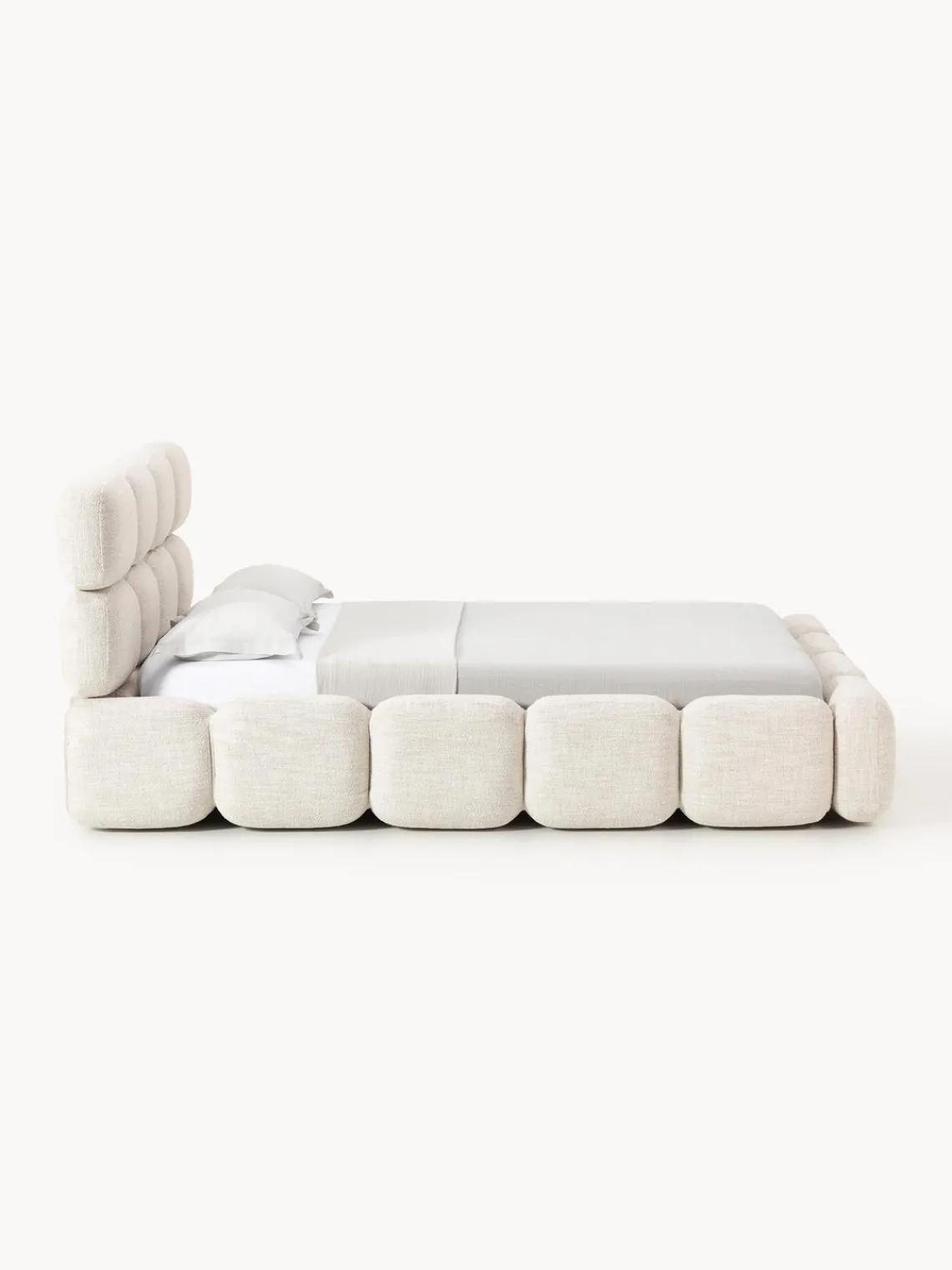 Westwing Collection Cama tapizada en tejido bouclé con espacio de almacenamiento Tayla^ Camas Tapizadas|Camas