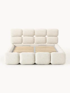 Westwing Collection Cama tapizada en tejido bouclé con espacio de almacenamiento Tayla^ Camas Tapizadas|Camas