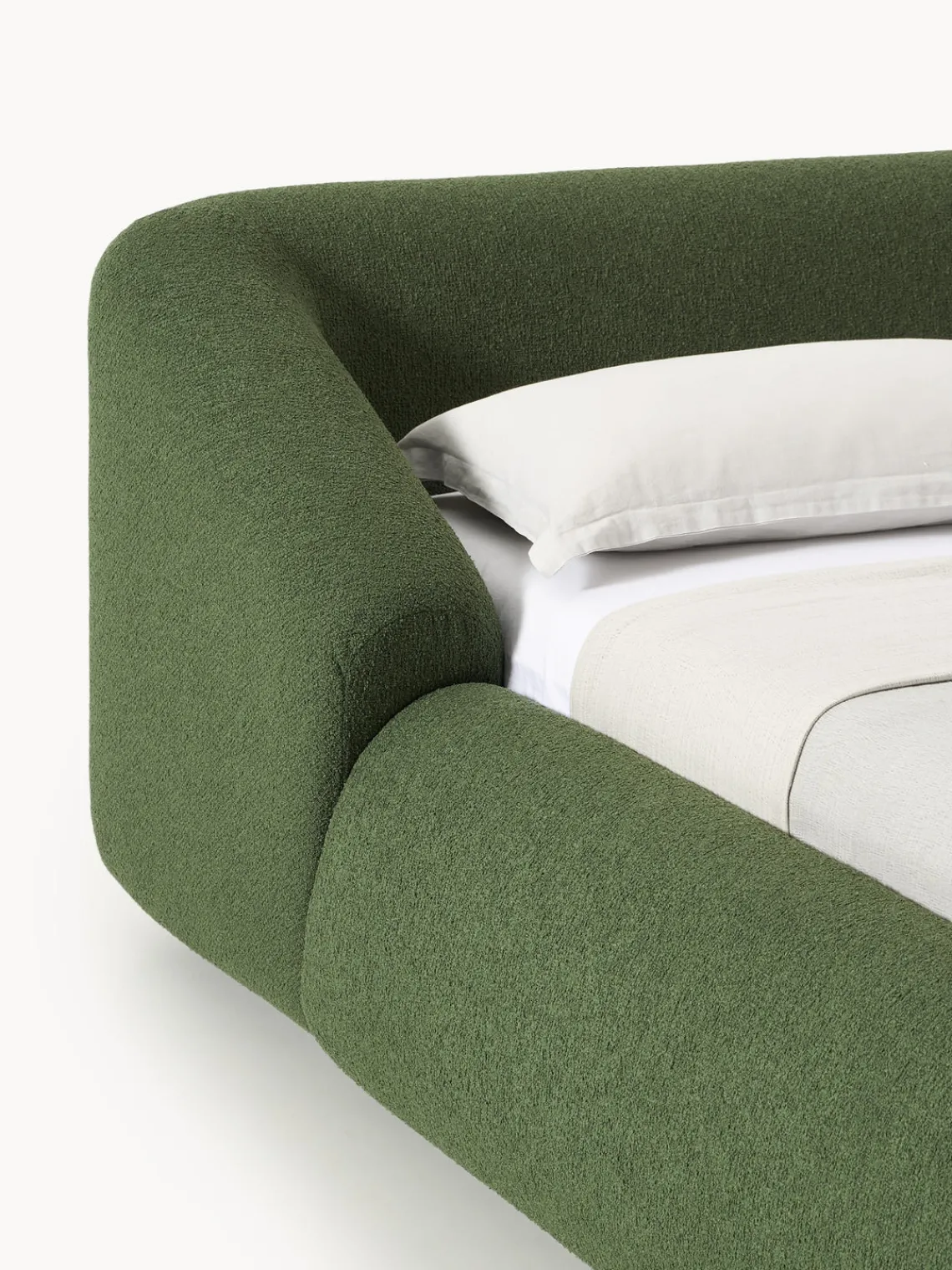 Westwing Collection Cama tapizada en tejido bouclé Sofia