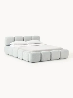 Westwing Collection Cama tapizada en tejido bouclé Tayla