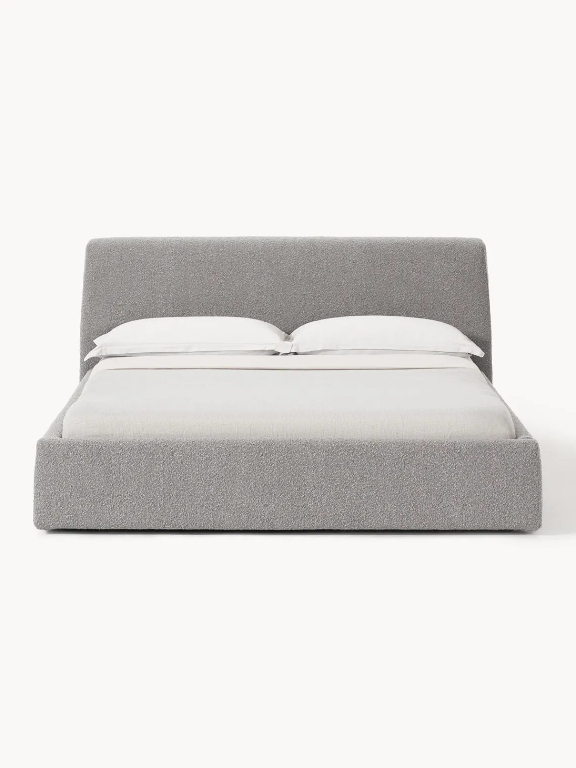 Westwing Collection Cama tapizada en tejido bouclé Cloud