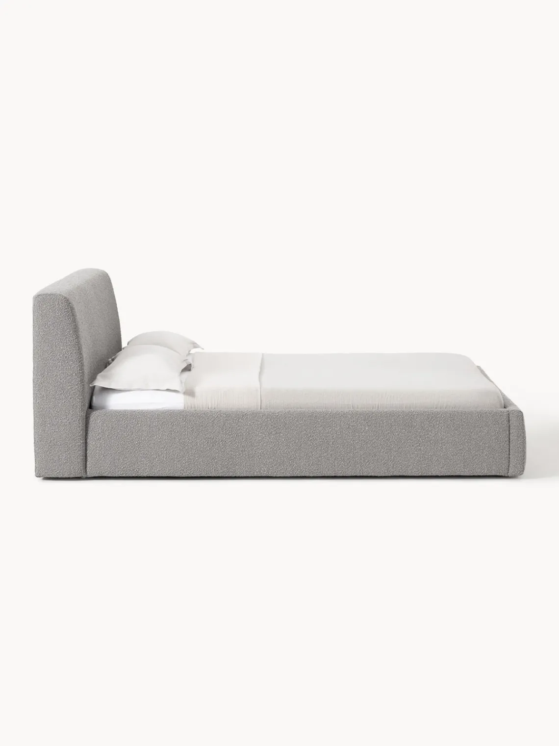 Westwing Collection Cama tapizada en tejido bouclé Cloud