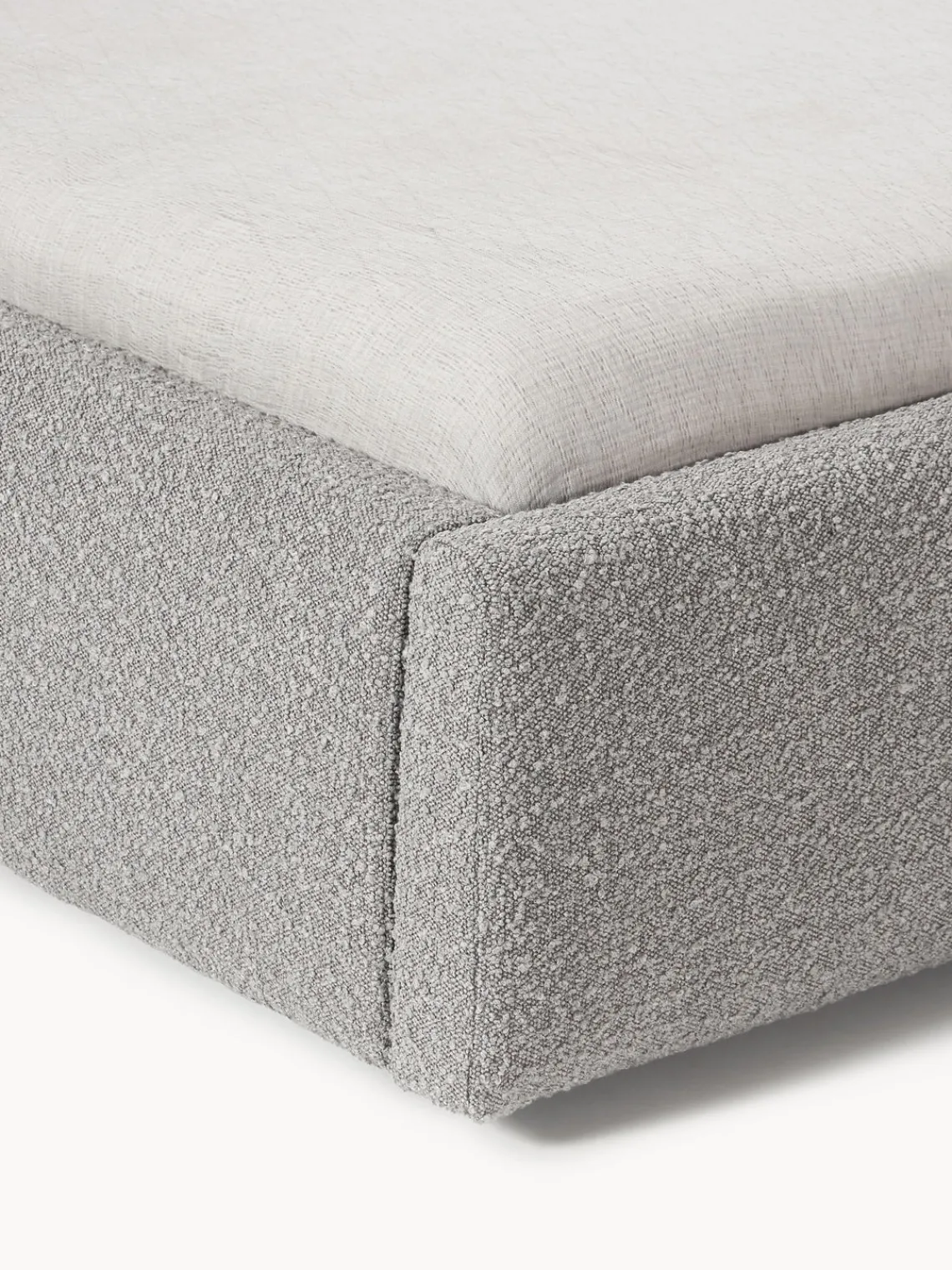 Westwing Collection Cama tapizada en tejido bouclé con espacio de almacenaje Cloud^ Camas Tapizadas|Camas