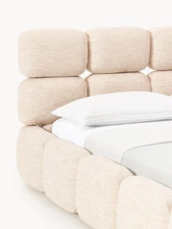 Westwing Collection Cama tapizada en tejido bouclé con espacio de almacenamiento Tayla