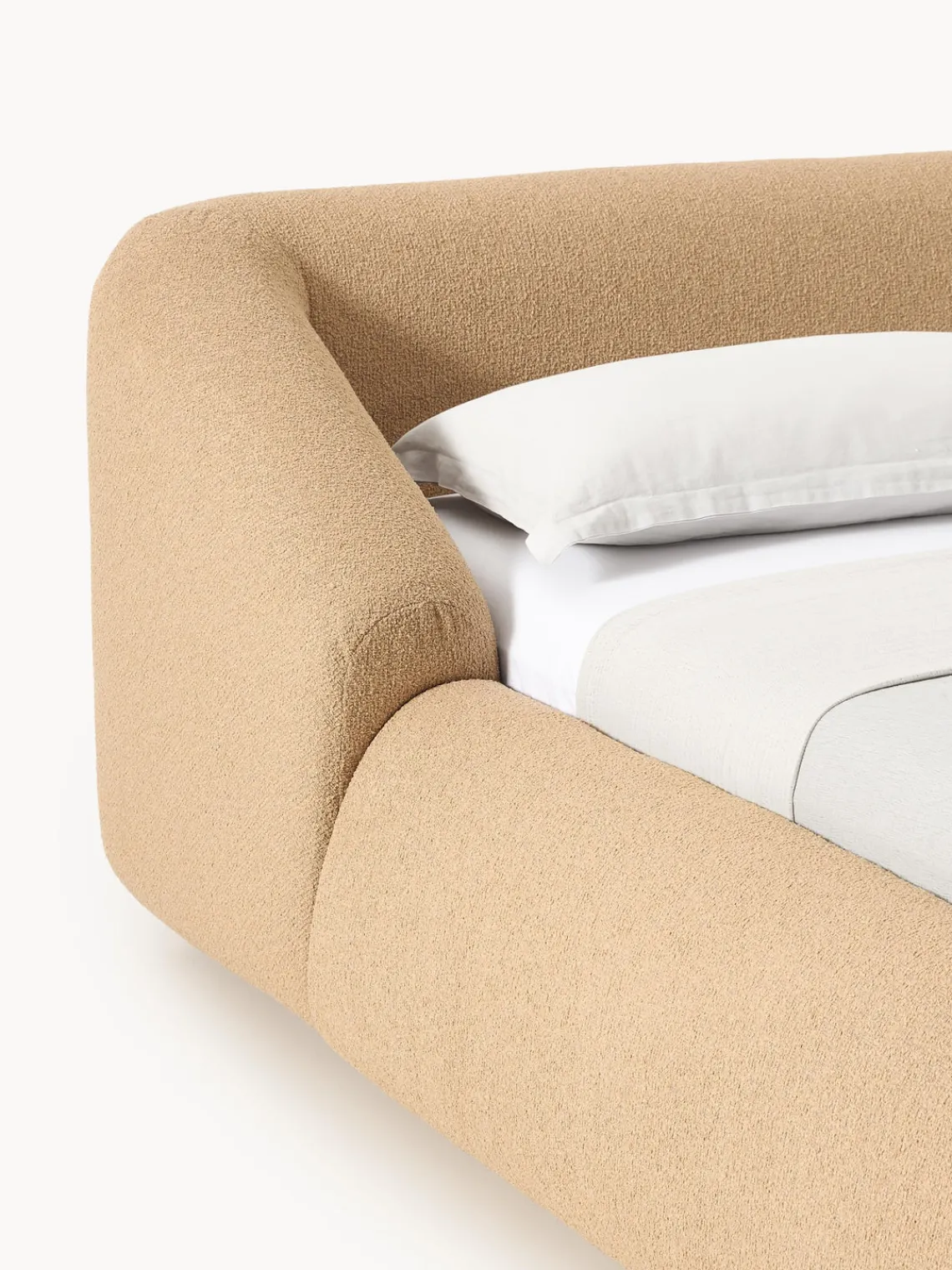 Westwing Collection Cama tapizada en tejido bouclé Sofia