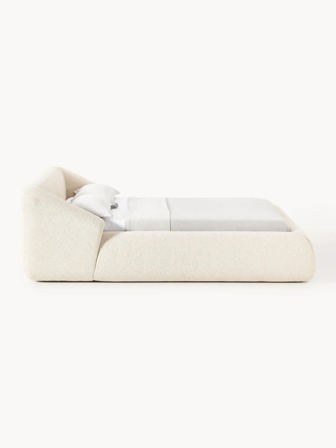 Westwing Collection Cama tapizada en tejido bouclé Sofia
