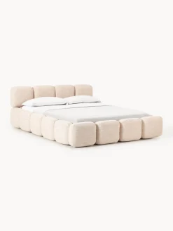 Westwing Collection Cama tapizada en tejido bouclé Tayla