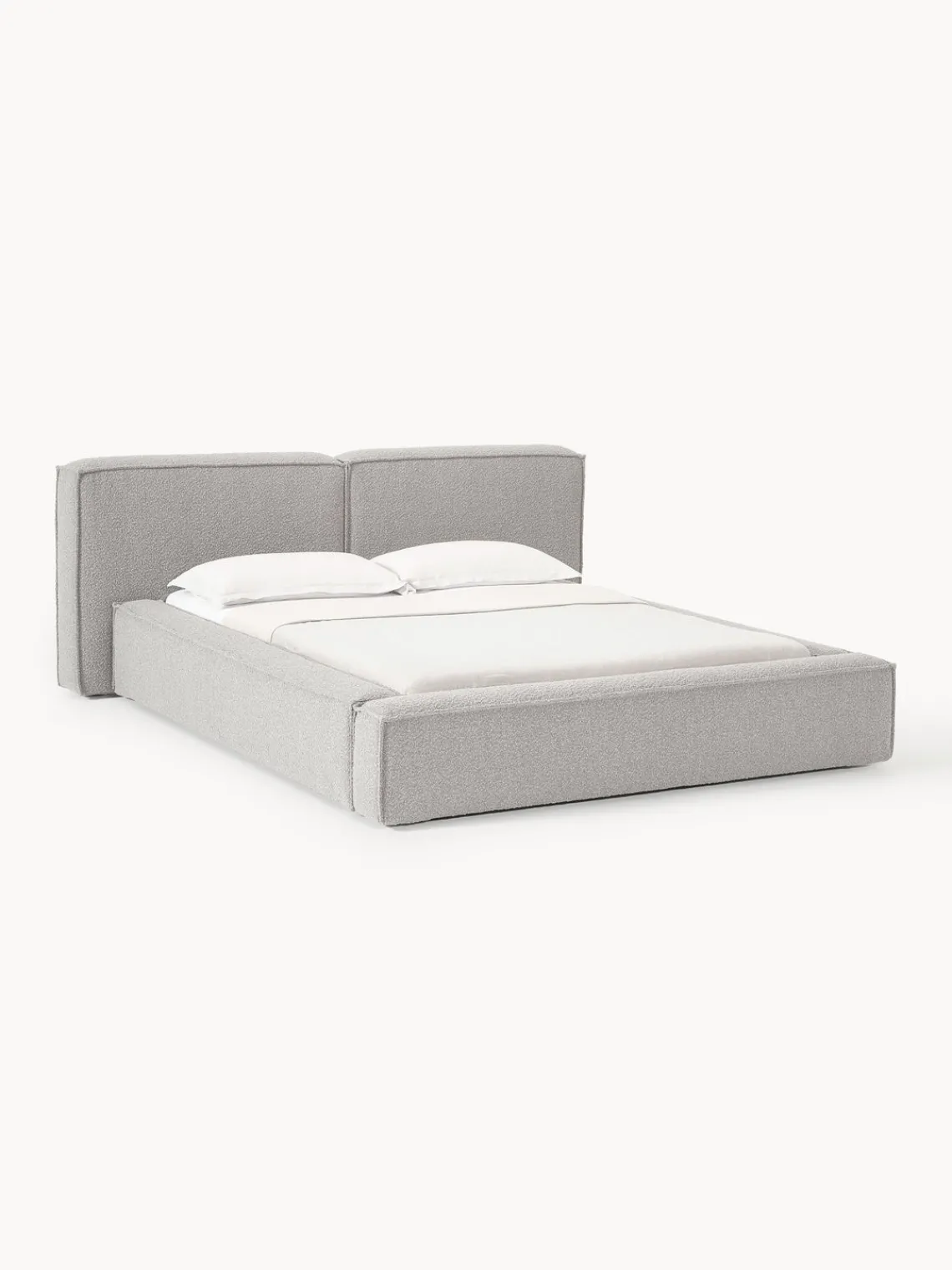Westwing Collection Cama tapizada en tejido bouclé con espacio de almacenamiento Lennon^ Camas Tapizadas|Camas
