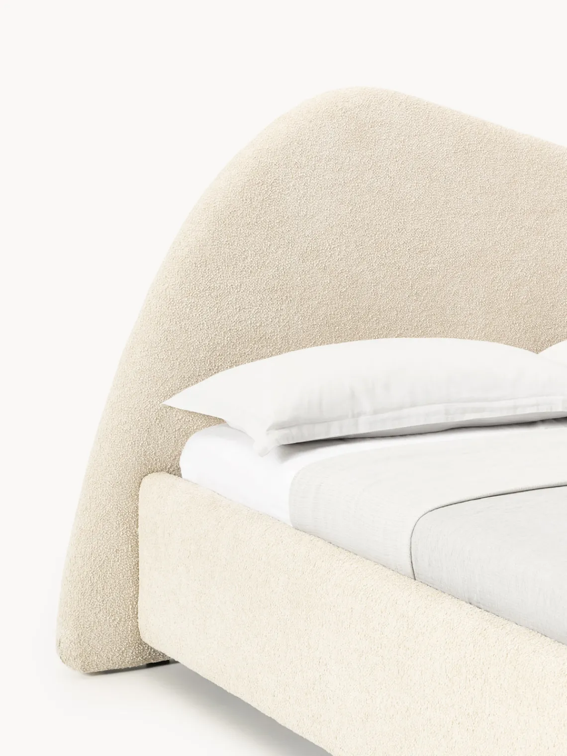 Westwing Collection Cama tapizada en tejido bouclé Gary