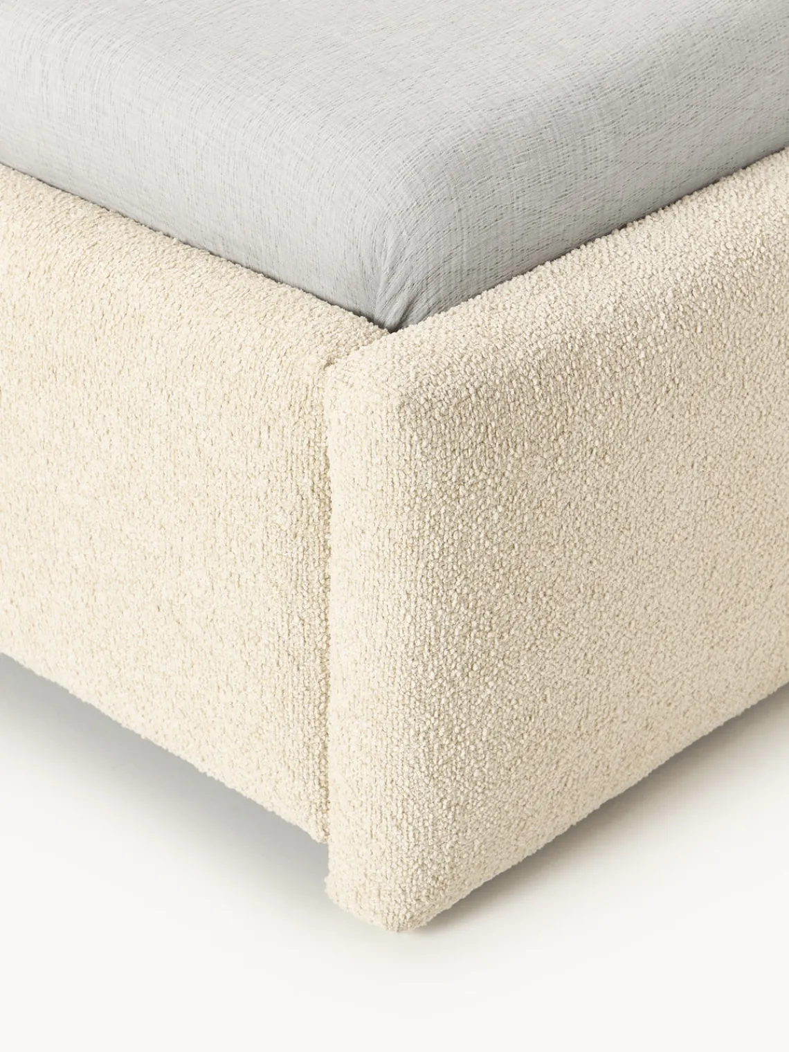 Westwing Collection Cama tapizada en tejido bouclé Gary