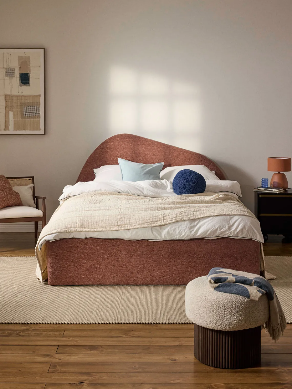 Westwing Collection Cama tapizada en tejido bouclé Gary^ Camas Tapizadas|Camas