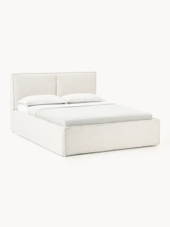 Westwing Collection Cama tapizada en tejido bouclé con espacio de almacenamiento Dream