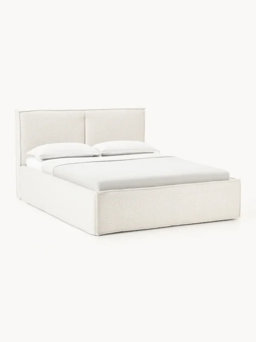 Westwing Collection Cama tapizada en tejido bouclé con espacio de almacenamiento Dream
