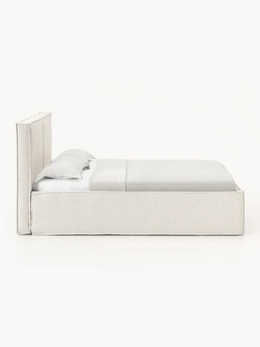 Westwing Collection Cama tapizada en tejido bouclé con espacio de almacenamiento Dream
