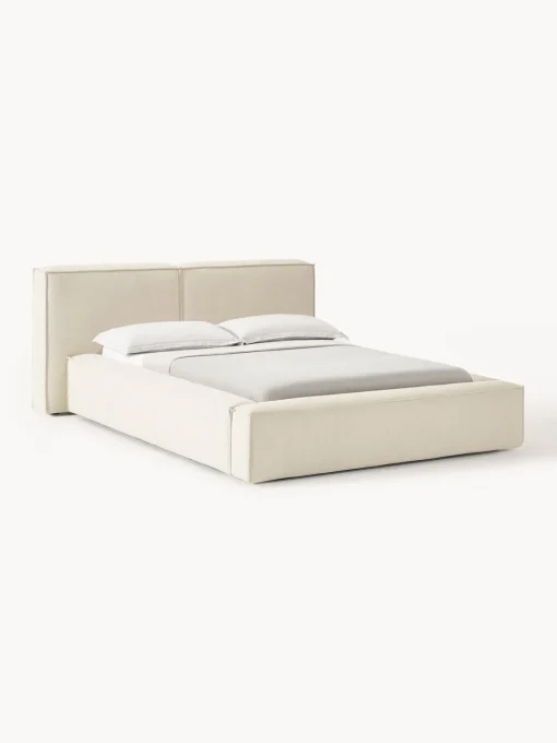 Westwing Collection Cama tapizada Lennon, con espacio de almacenamiento