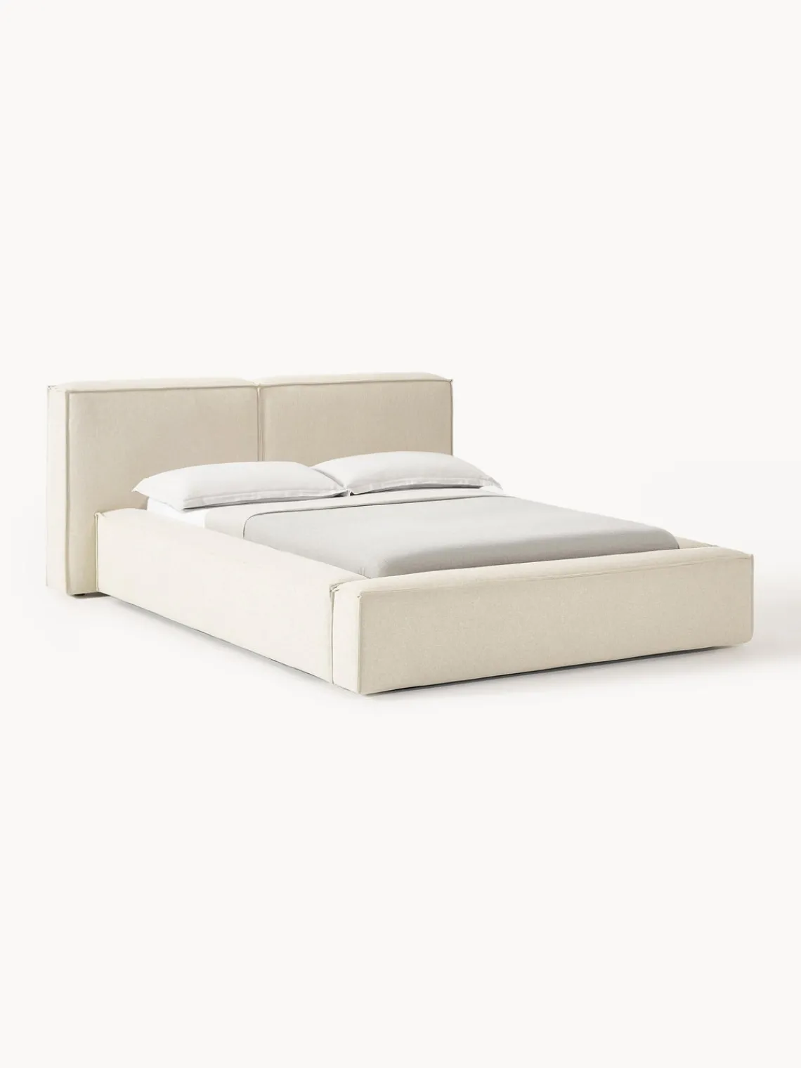 Westwing Collection Cama tapizada Lennon, con espacio de almacenamiento