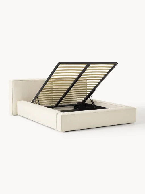 Westwing Collection Cama tapizada Lennon, con espacio de almacenamiento
