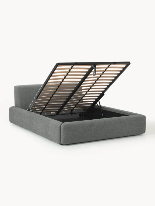 Westwing Collection Cama tapizada Melva, con espacio de almacenamiento