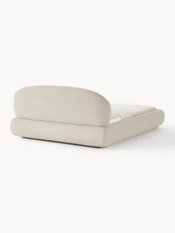 Westwing Collection Cama tapizada redondeada en tejido bouclé Alba
